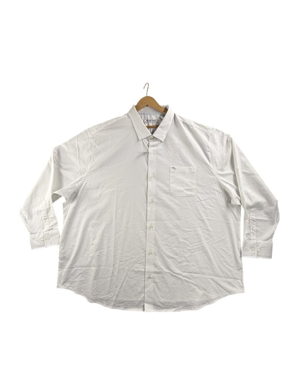 Tommy Bahama Dress Shirt Mens 4XLB White Sarasota Stretch Ventura LS Long Sleeve